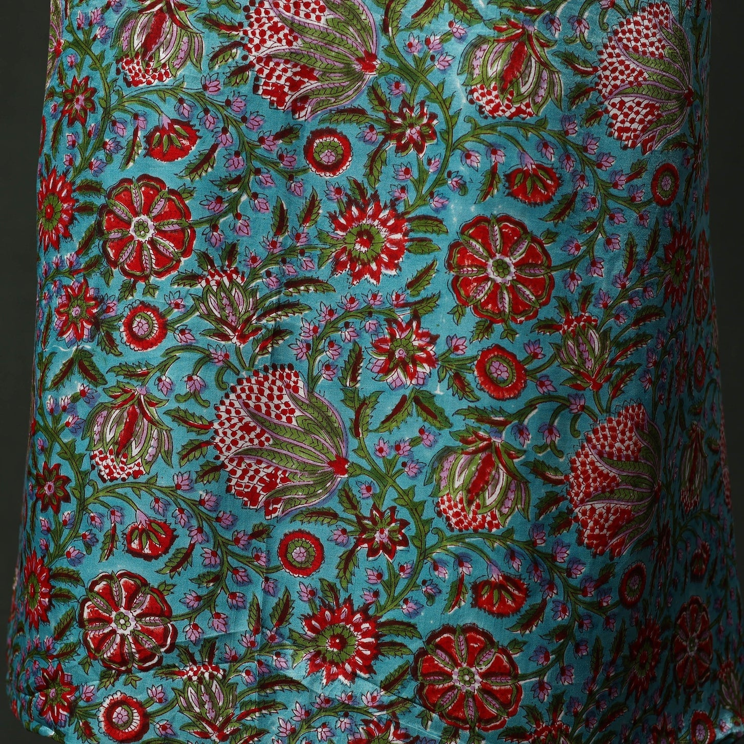 Modal silk hand block sanganeri print 2pc unstitched dress