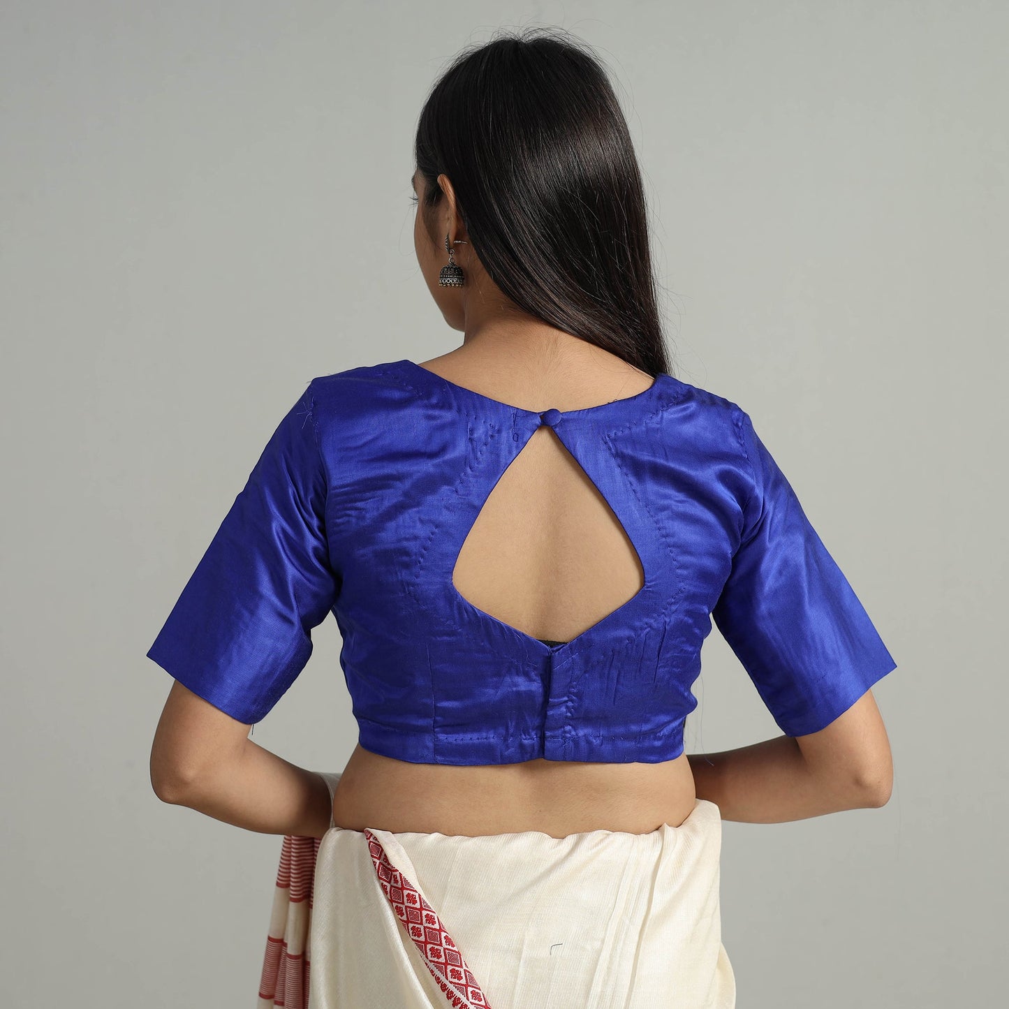 Buy Modal Silk Plain Stitched Blouse 02
