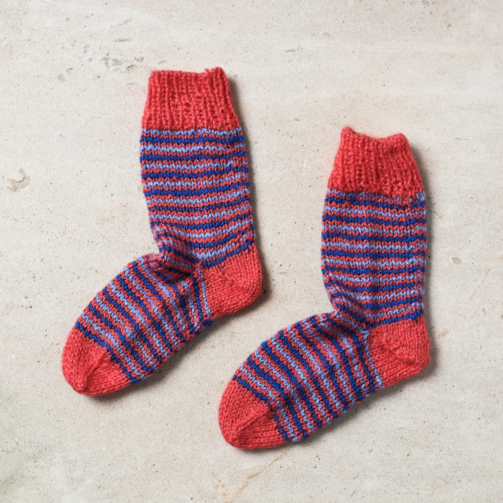 Multicolor Kumaun Hand Knitted Woolen Socks - Kids