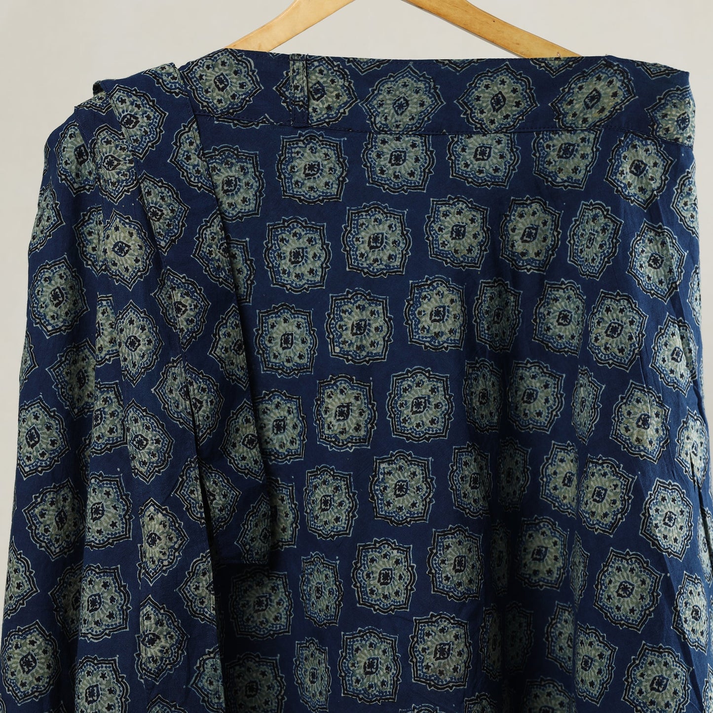 Blue - printed cotton wrap around skirt 09 - handcrafted