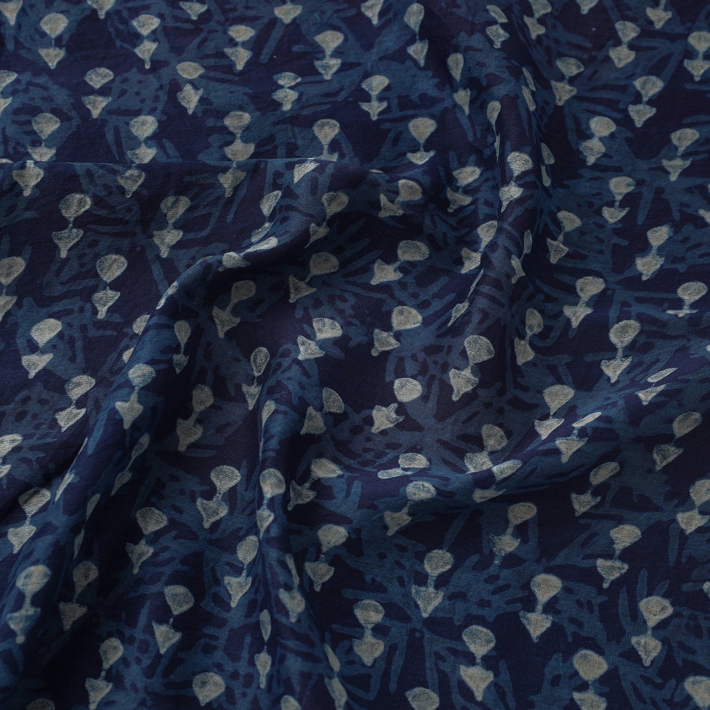 Natural Dyed Chanderi Silk Akola Print Fabric