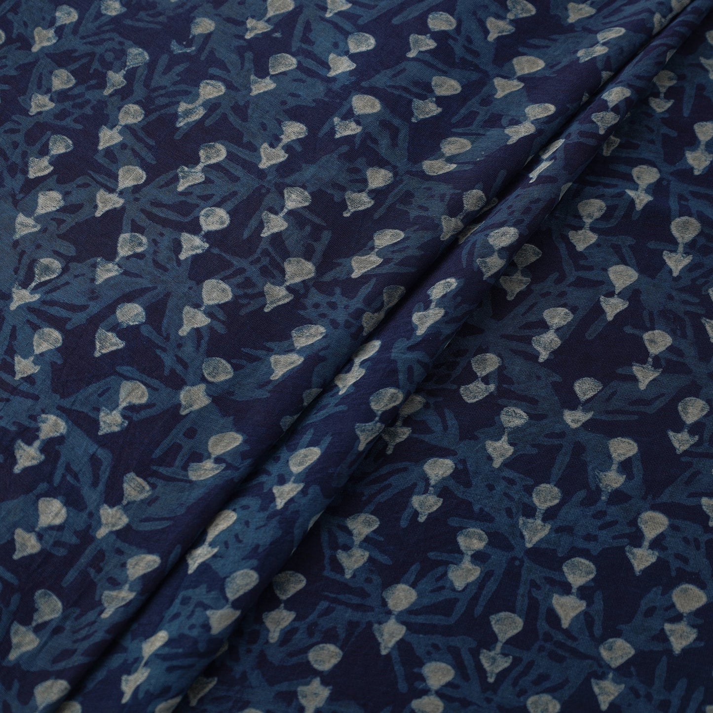 Natural Dyed Chanderi Silk Akola Print Fabric