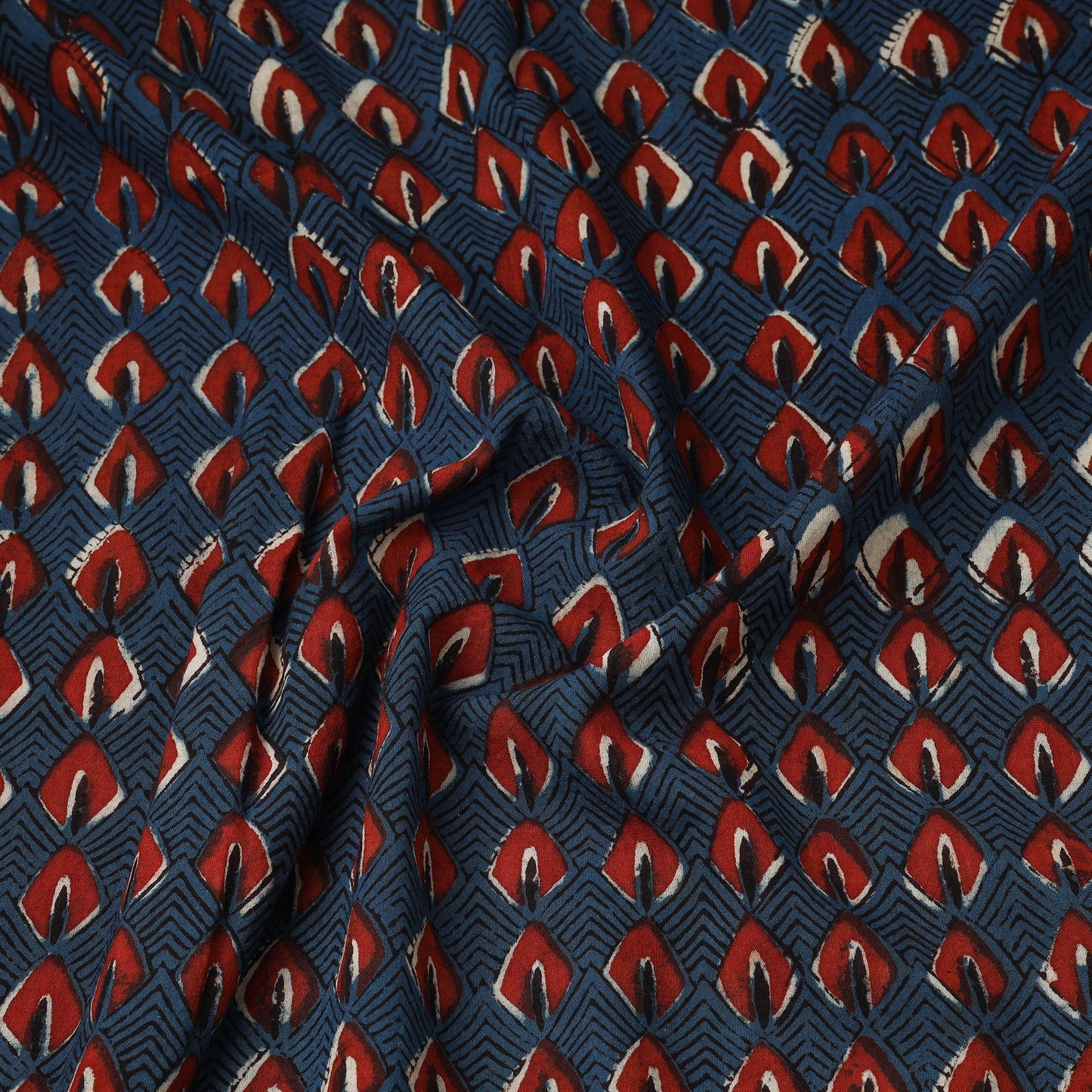 Natural dyed cotton hand pipad fabric 09 - handcrafted