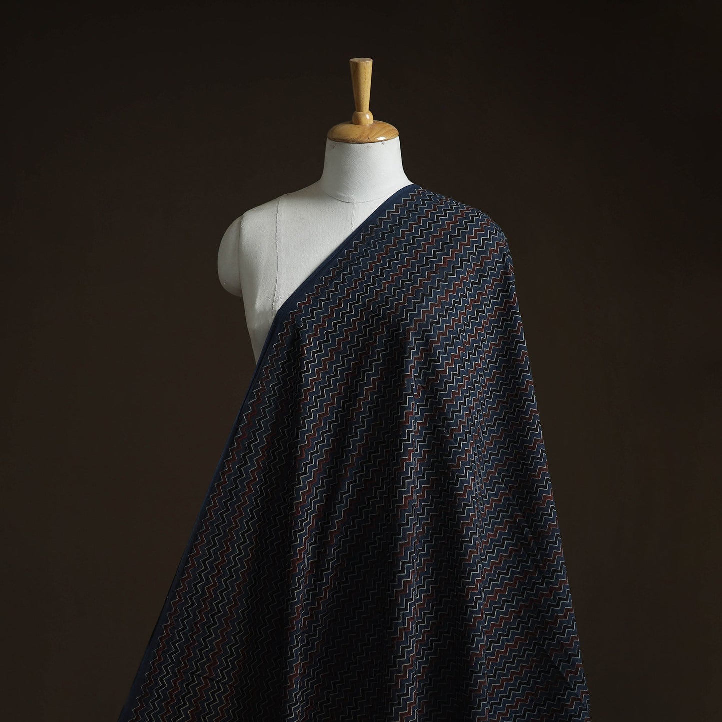 Natural dyed cotton kutch hand block ajrakh print fabric 23
