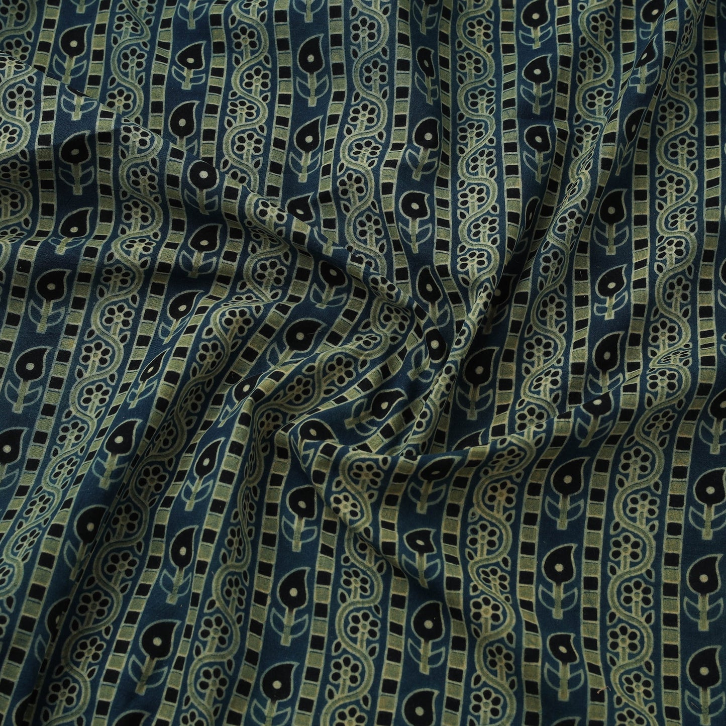 Natural dyed cotton kutch hand block ajrakh print fabric 56