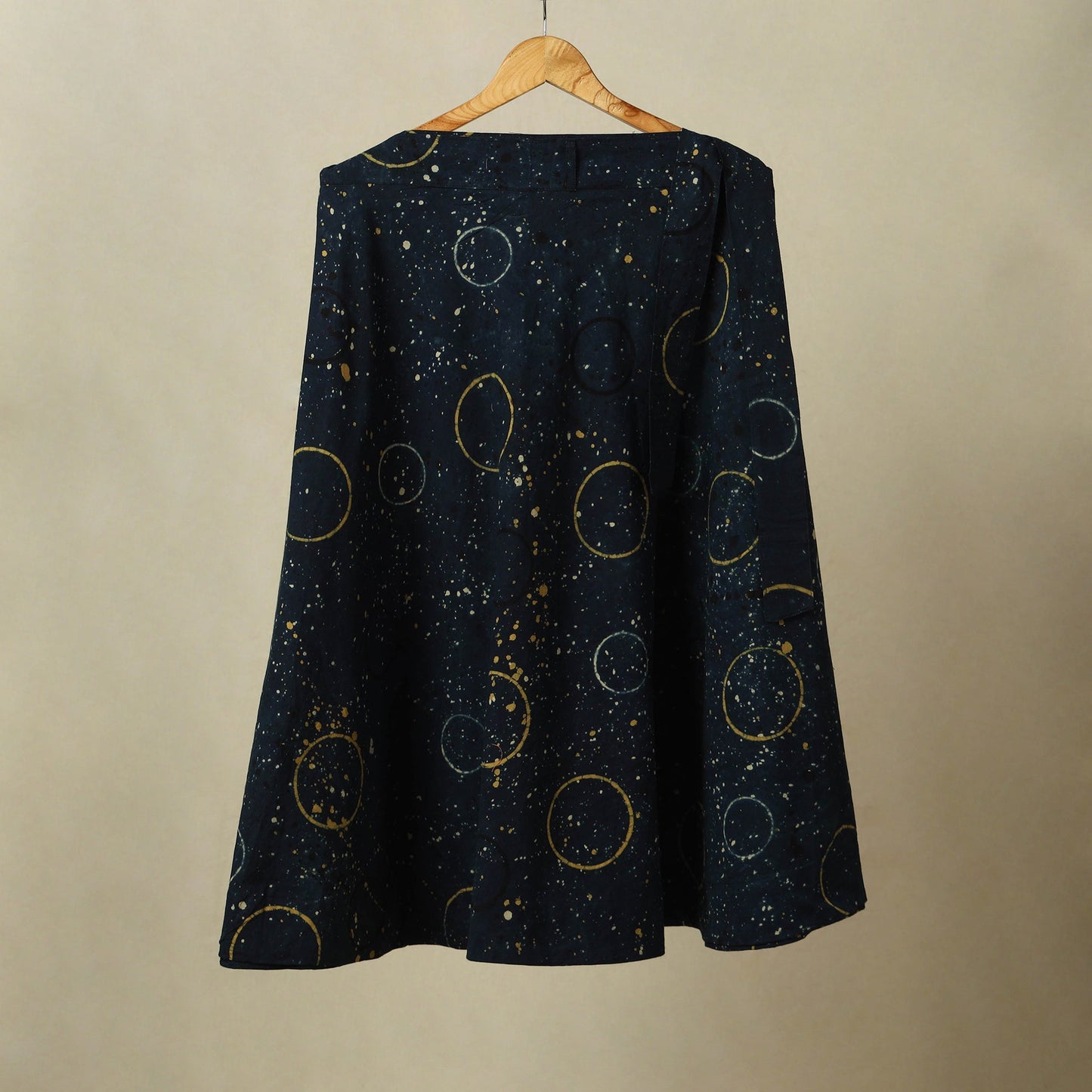 Blue - cotton wrap around skirt 36 - handcrafted