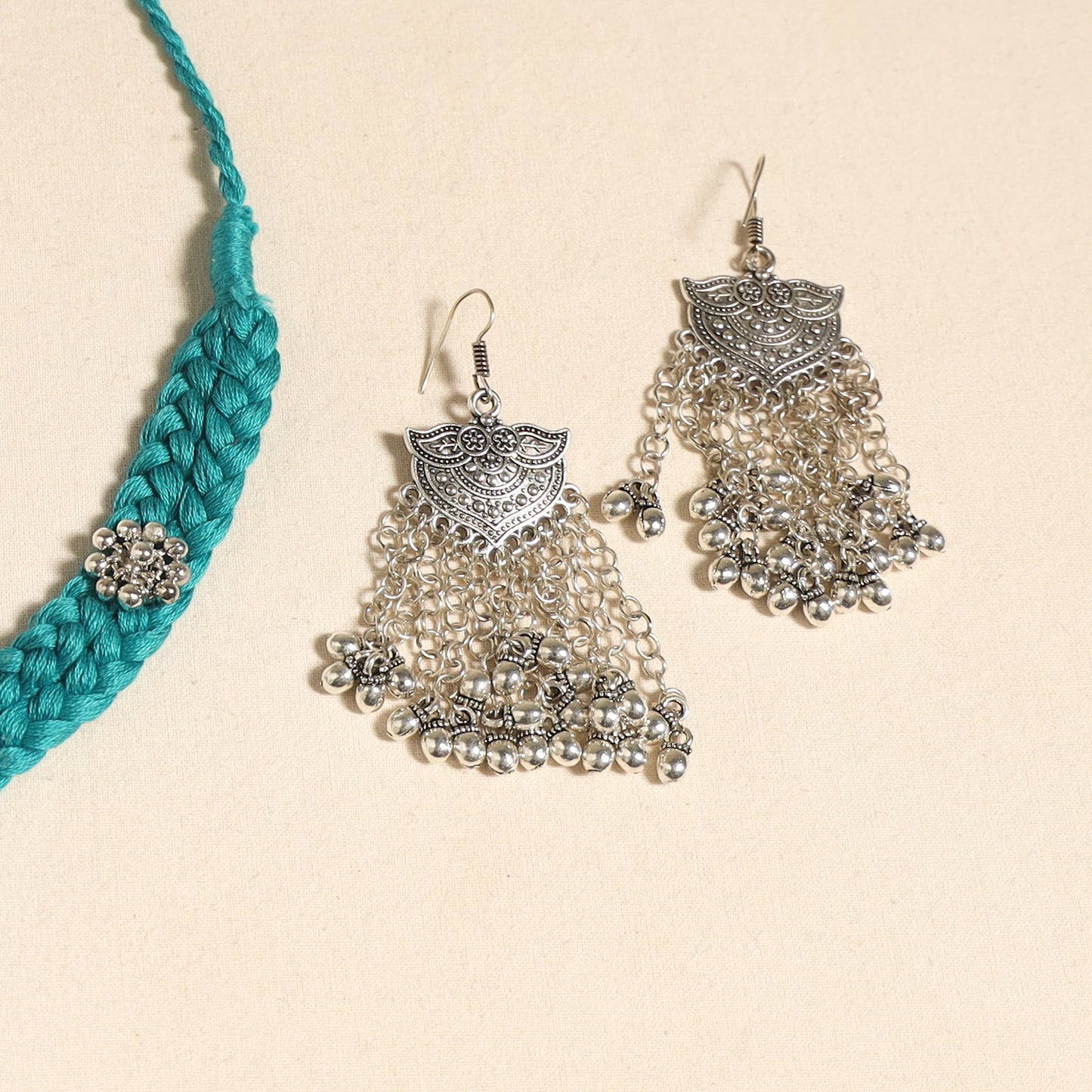 Blue - navratri special! German silver necklace set 50