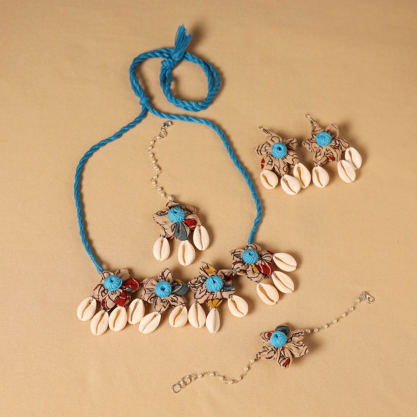 Handmade Fabart Floral Jewellery Set