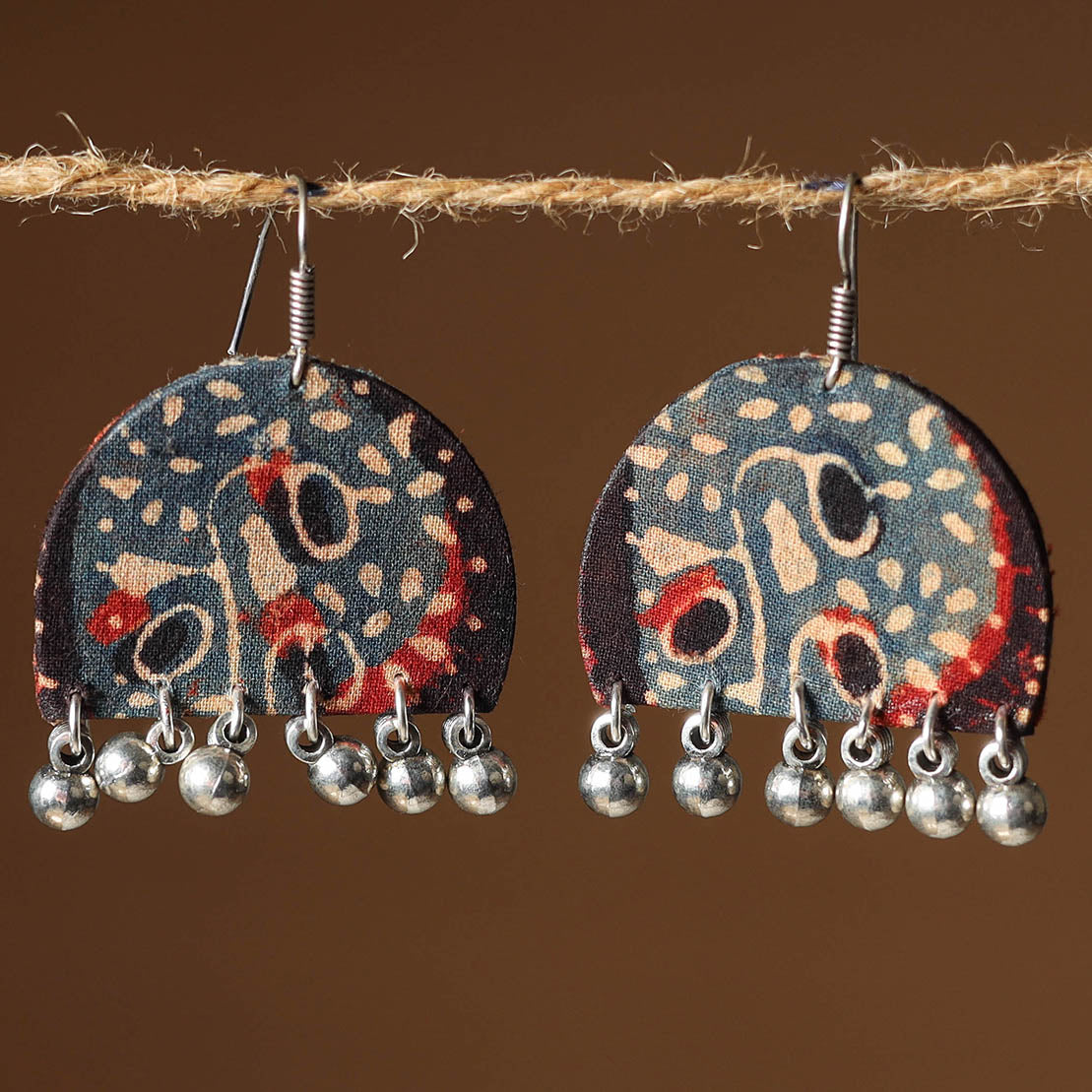Nidhi Ghungroo Work Fabart Earrings