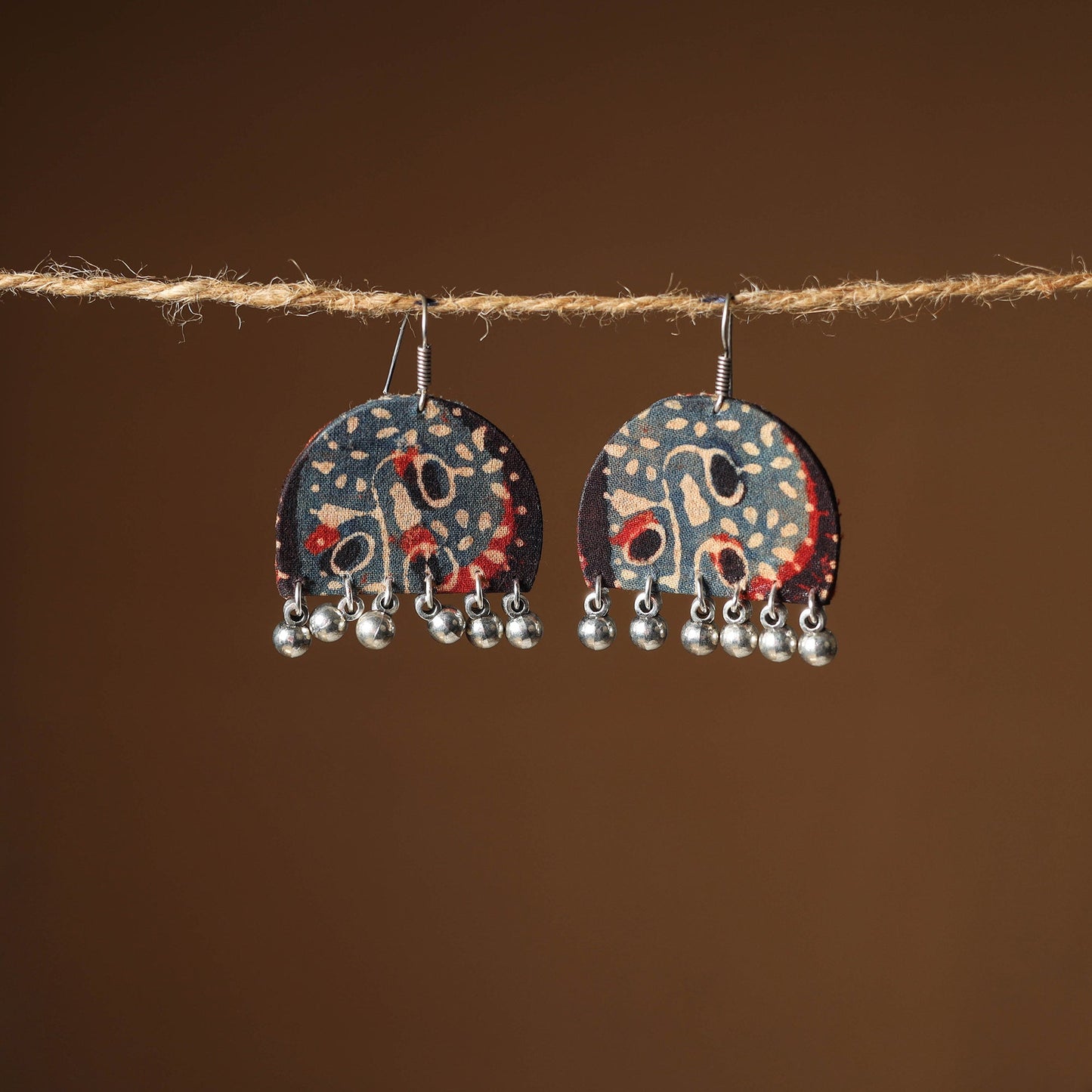 Nidhi Ghungroo Work Fabart Earrings