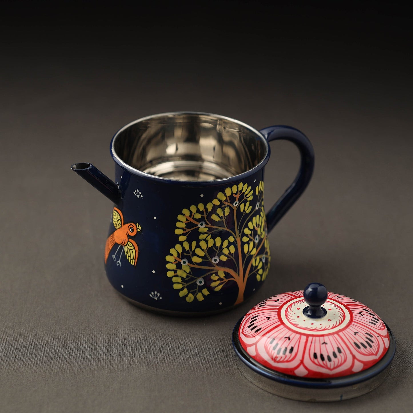 Odisha Pattachitra Handpainted Stainless Steel Tea Pot (500ml)