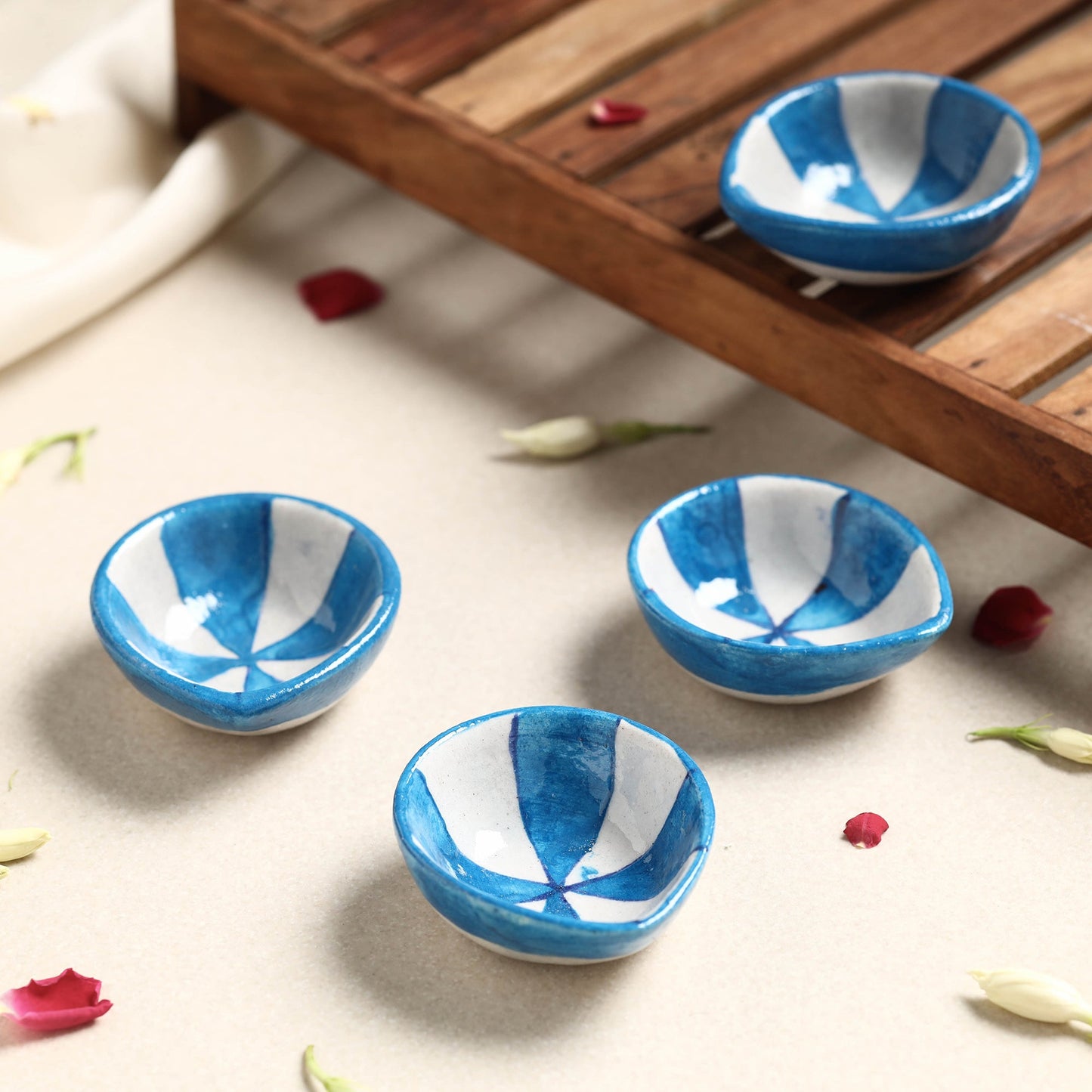 Original Blue Pottery Ceramic Diyas
