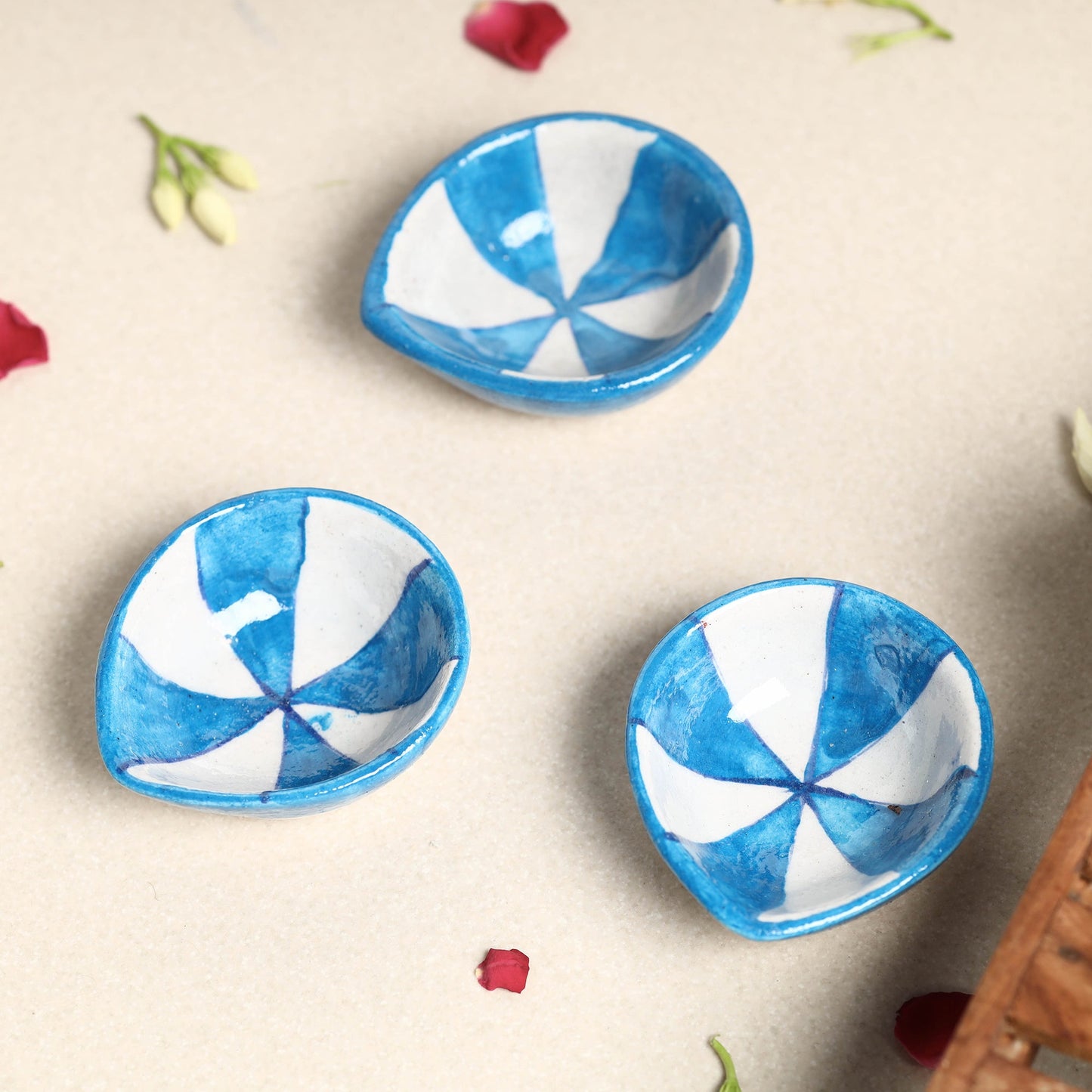 Original Blue Pottery Ceramic Diyas