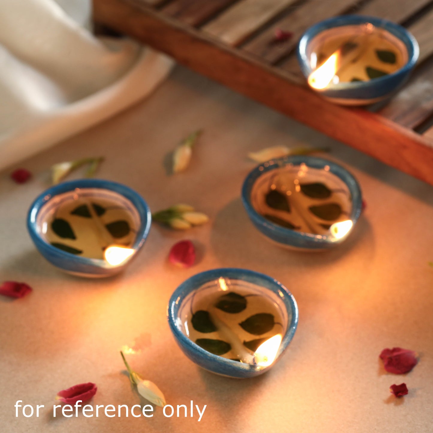 Original Blue Pottery Ceramic Diyas