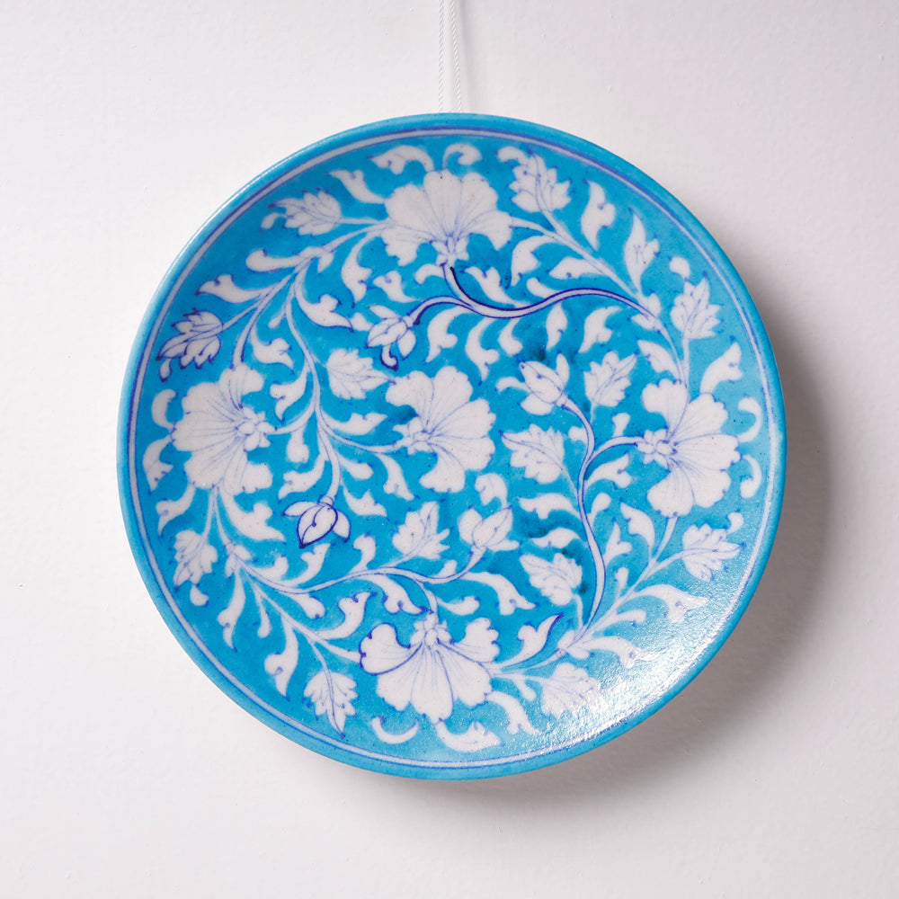 Original Blue Pottery Ceramic Plate/Wall Frame