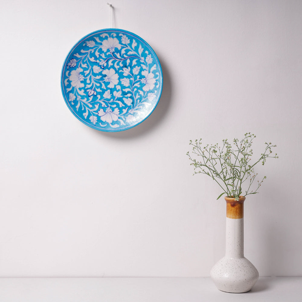 Original Blue Pottery Ceramic Plate/Wall Frame