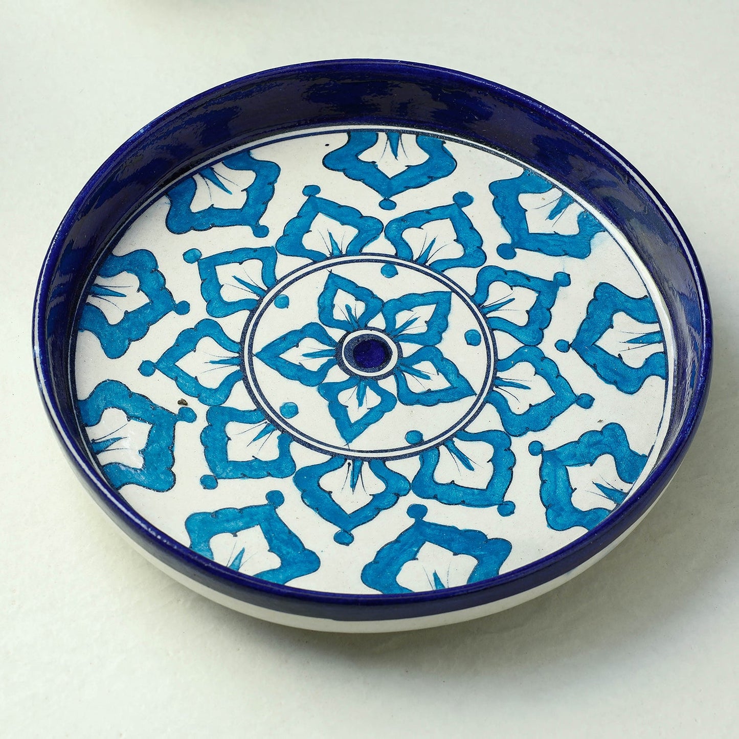 Original Blue Pottery Ceramic Blue Serving Plate