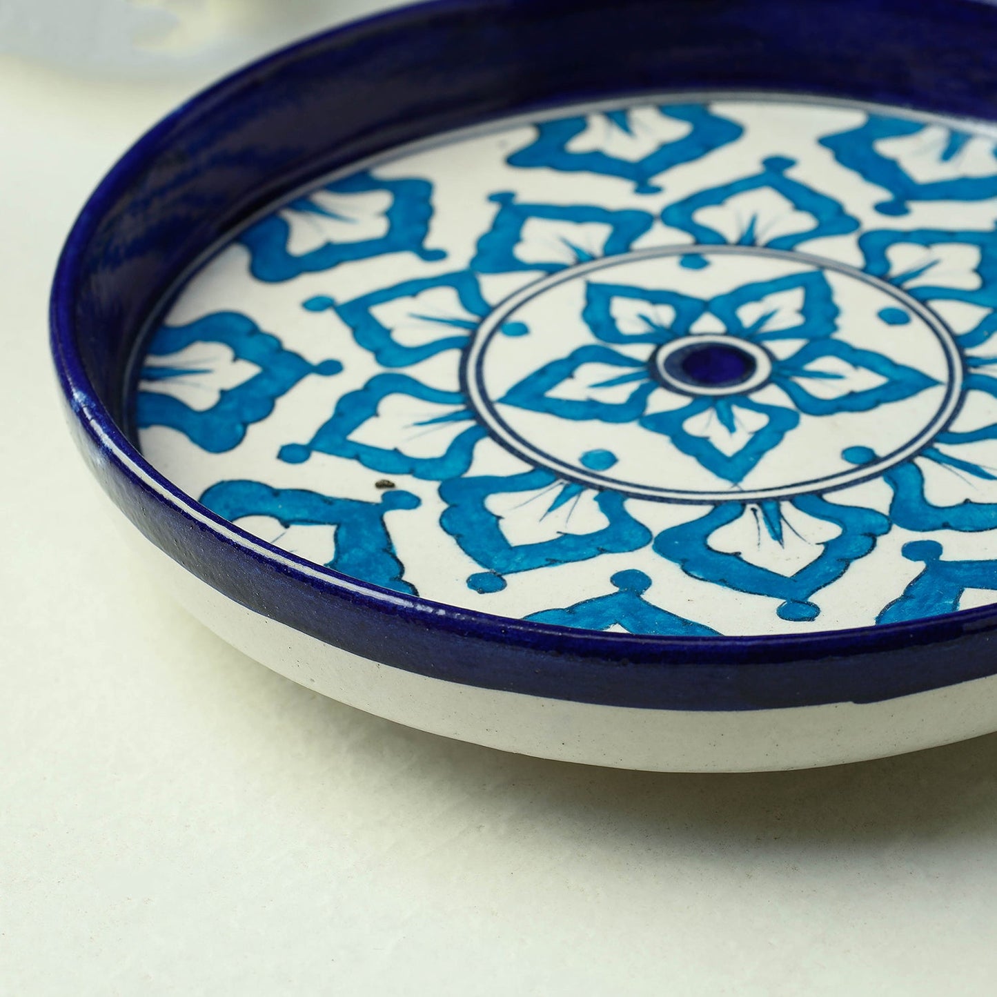 Original Blue Pottery Ceramic Blue Serving Plate