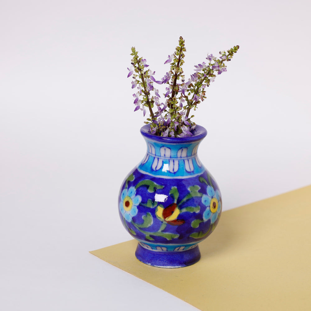 Original Blue Pottery Ceramic Vase