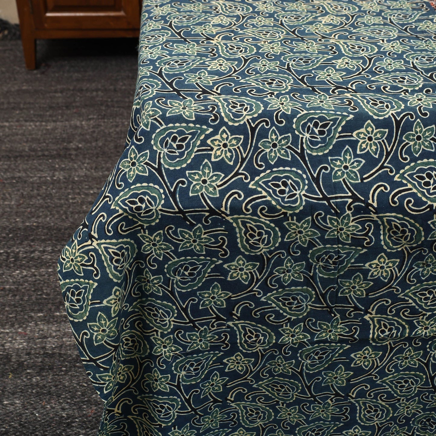 Blue Patchwork Cotton Double Ajrakh Bed Sheet Set