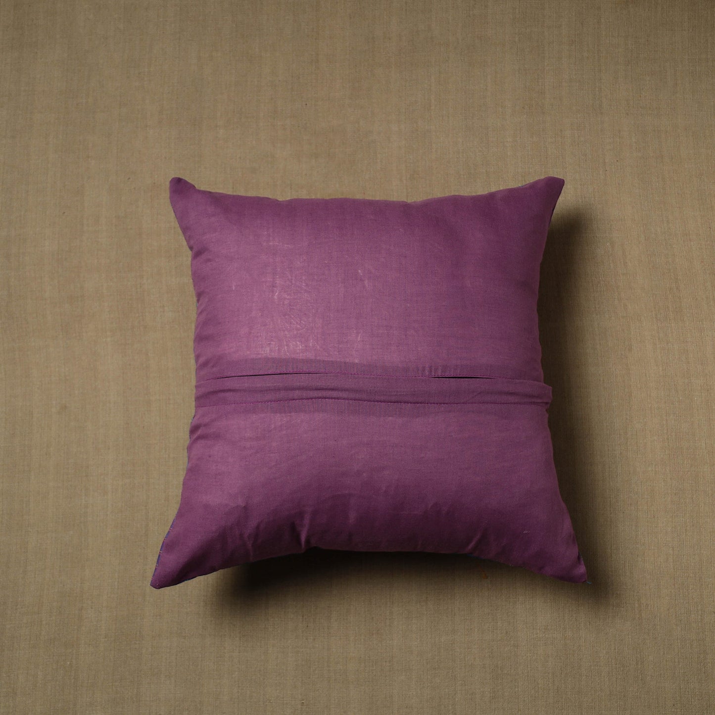 Blue - patchwork cotton kanchipuram cushion cover (16 x 16