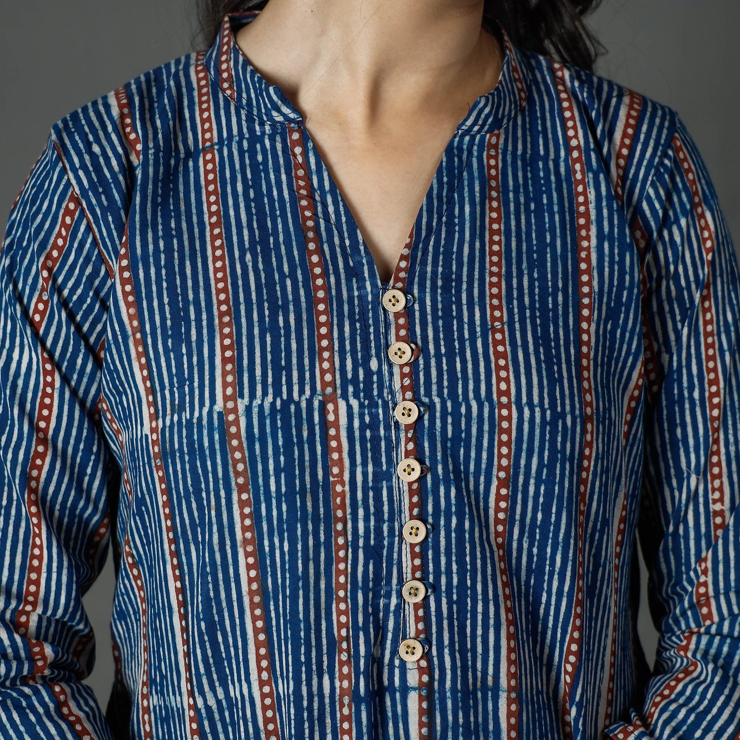 Buy Pipad Block Printed Cotton Long Kurta for Women