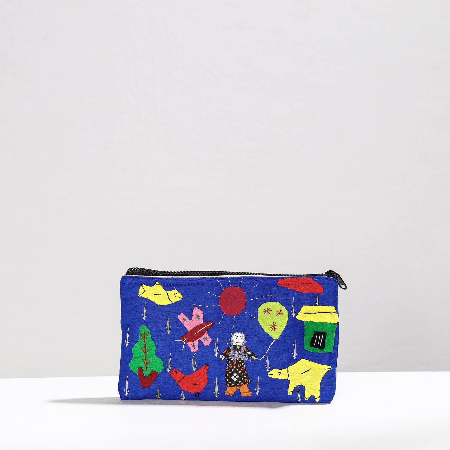 Pipli Applique Work Cotton Cosmetic Pouch