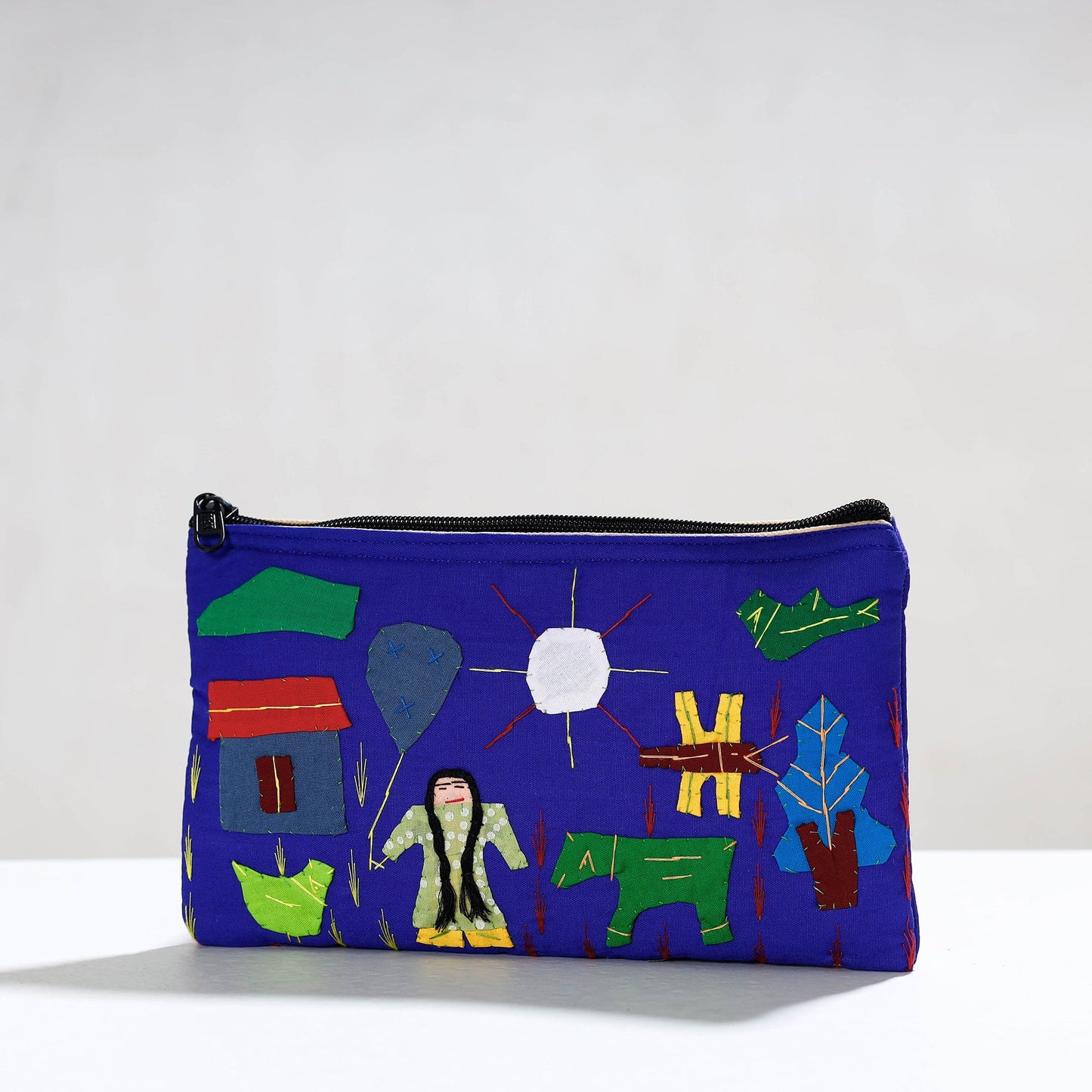 Pipli Applique Work Cotton Cosmetic Pouch