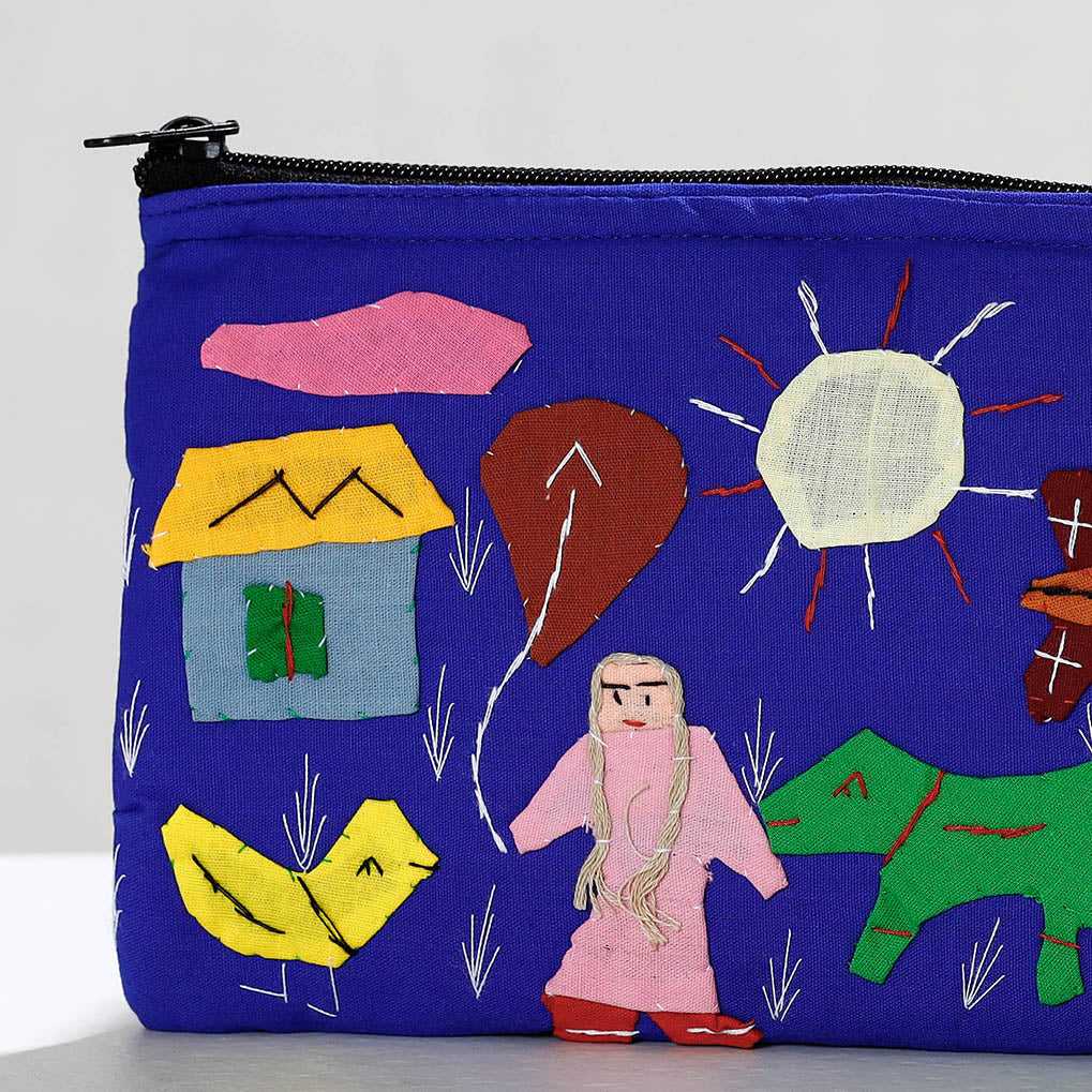 Pipli Applique Work Cotton Cosmetic Pouch