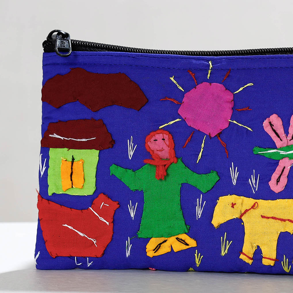Pipli Applique Work Cotton Cosmetic Pouch