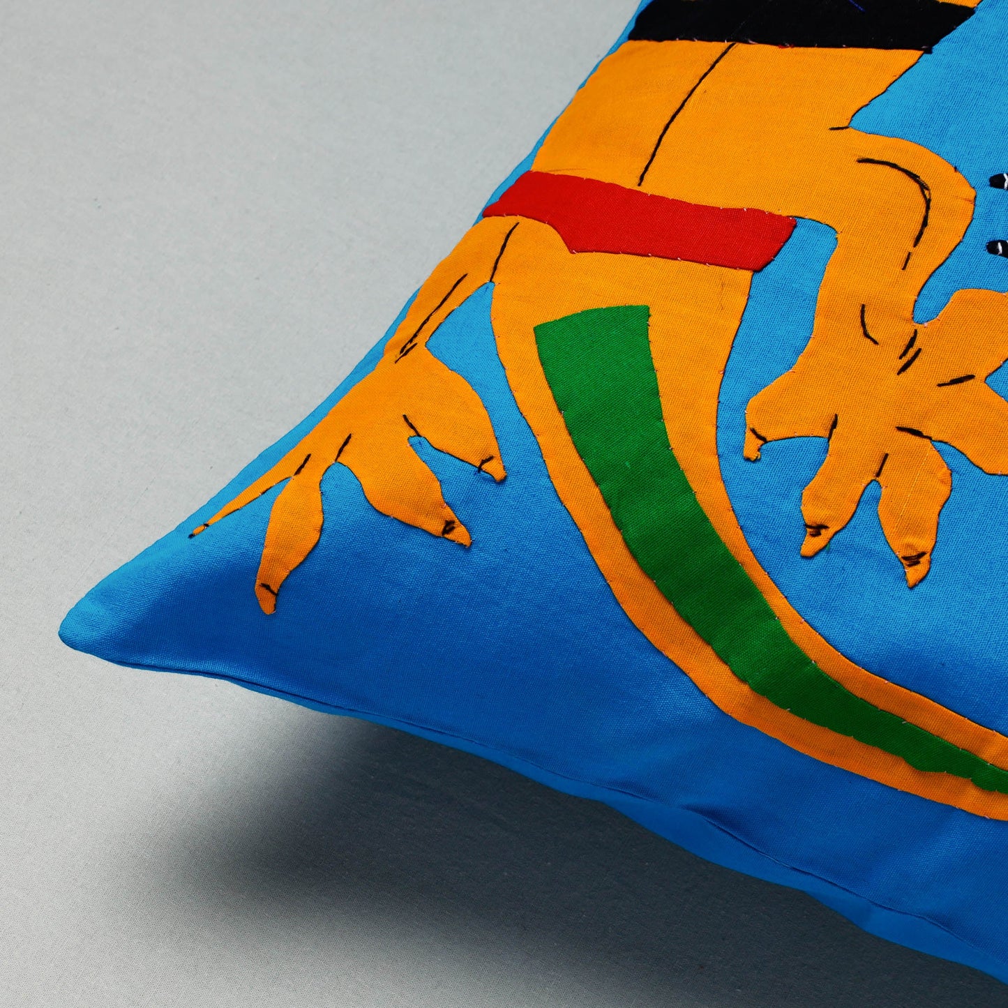 Pipli Applique Work Cotton Cushion Cover