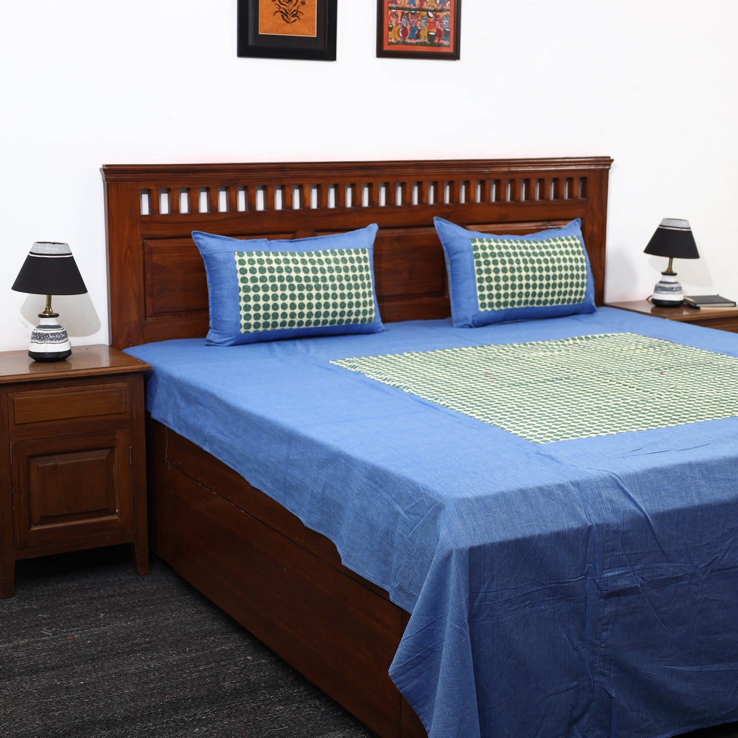 plain double bed cover