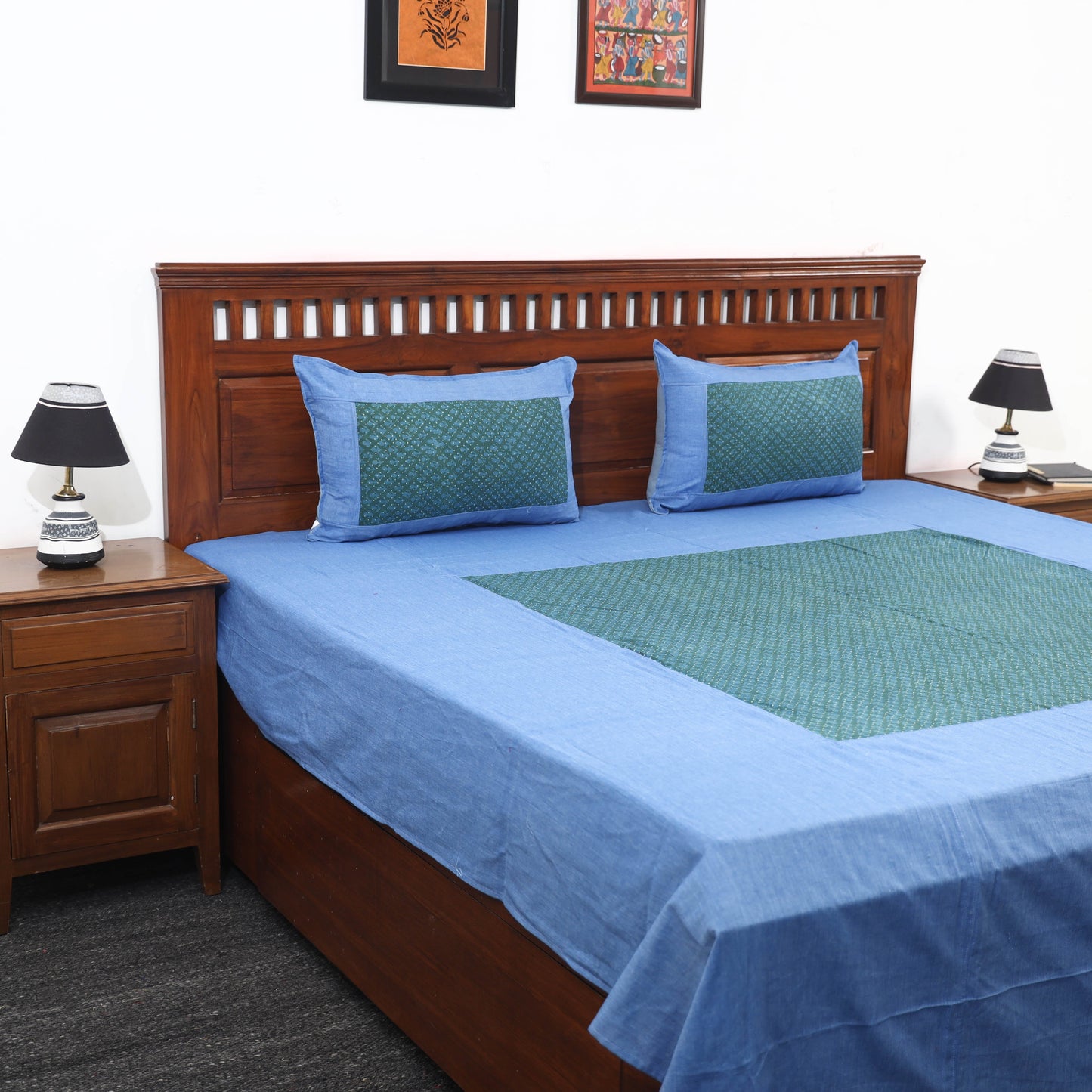 plain double bed cover