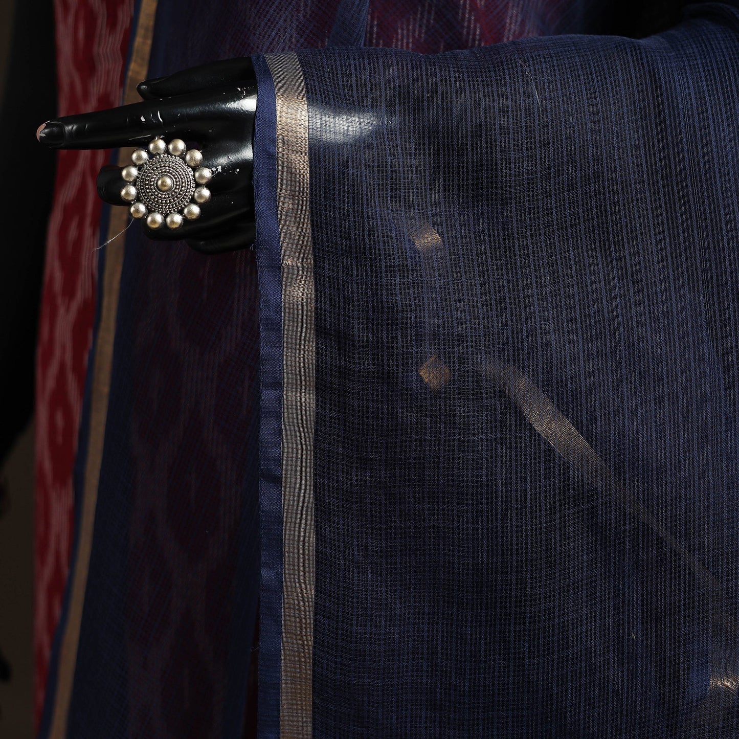 Plain cotton kota doria dupatta 24 - handcrafted