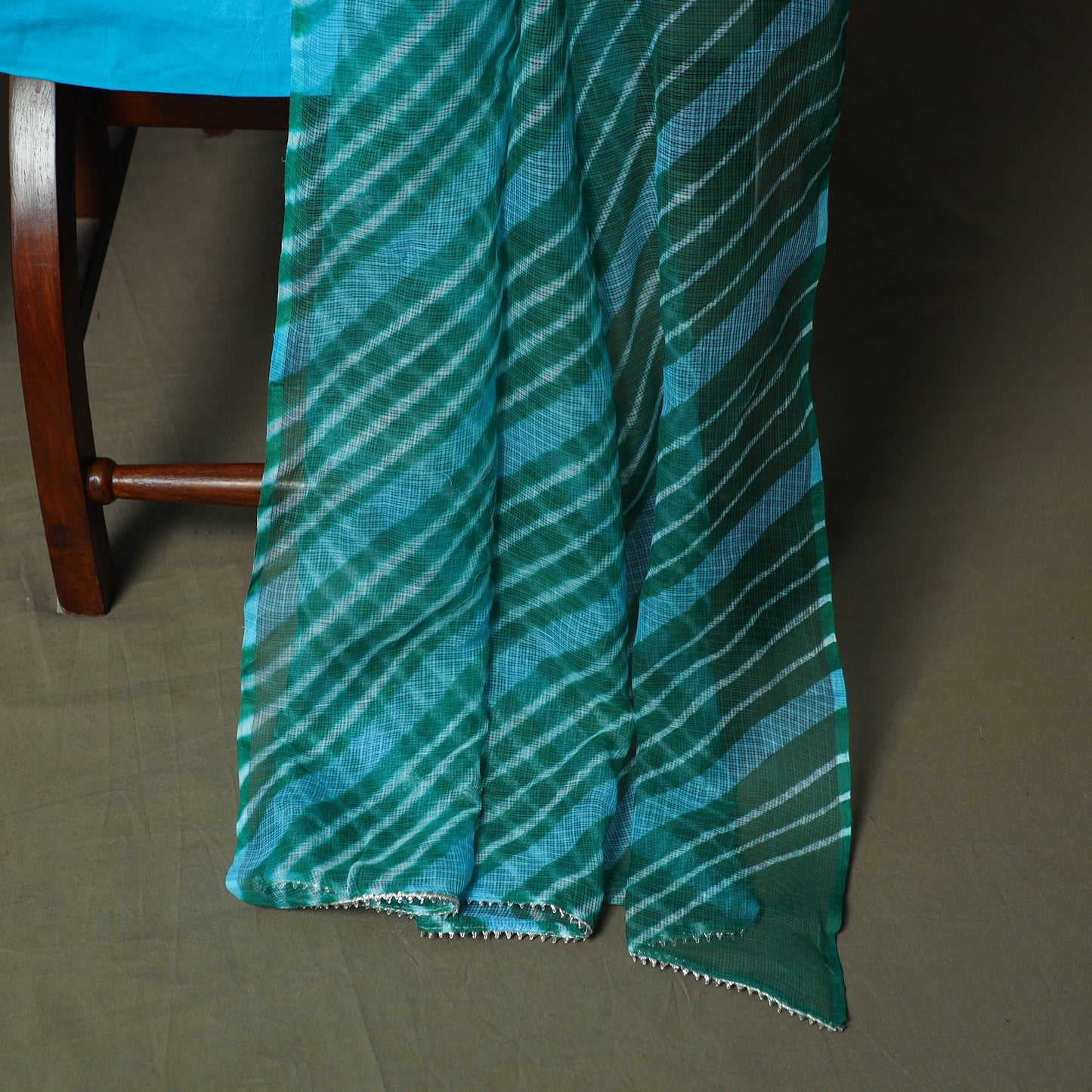 Plain kota doria cotton zari work 3pc unstitched dress