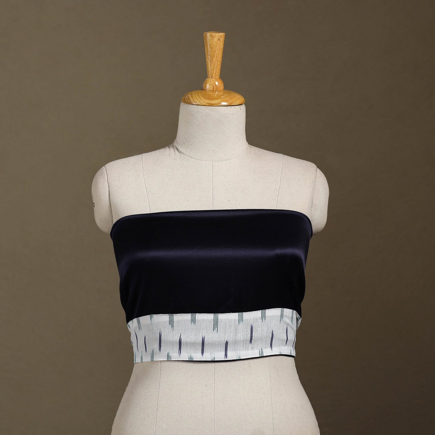 Blue Plain Mashru Silk Blouse Piece