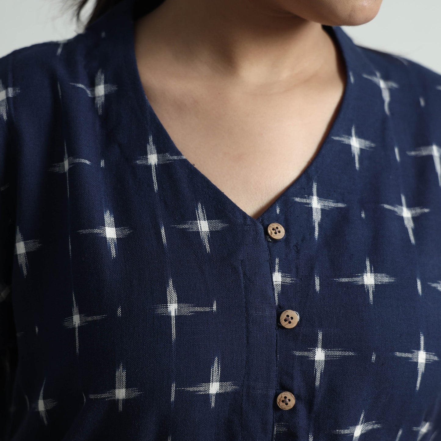 Pochampally Double Ikat Weave Cotton Dress Online l iTokri.com
