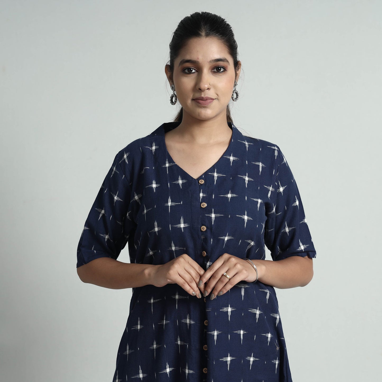Pochampally Double Ikat Weave Cotton Dress Online l iTokri.com