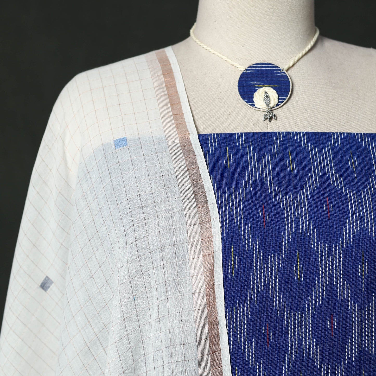 Pochampally ikat cotton 2pc unstitched dress material