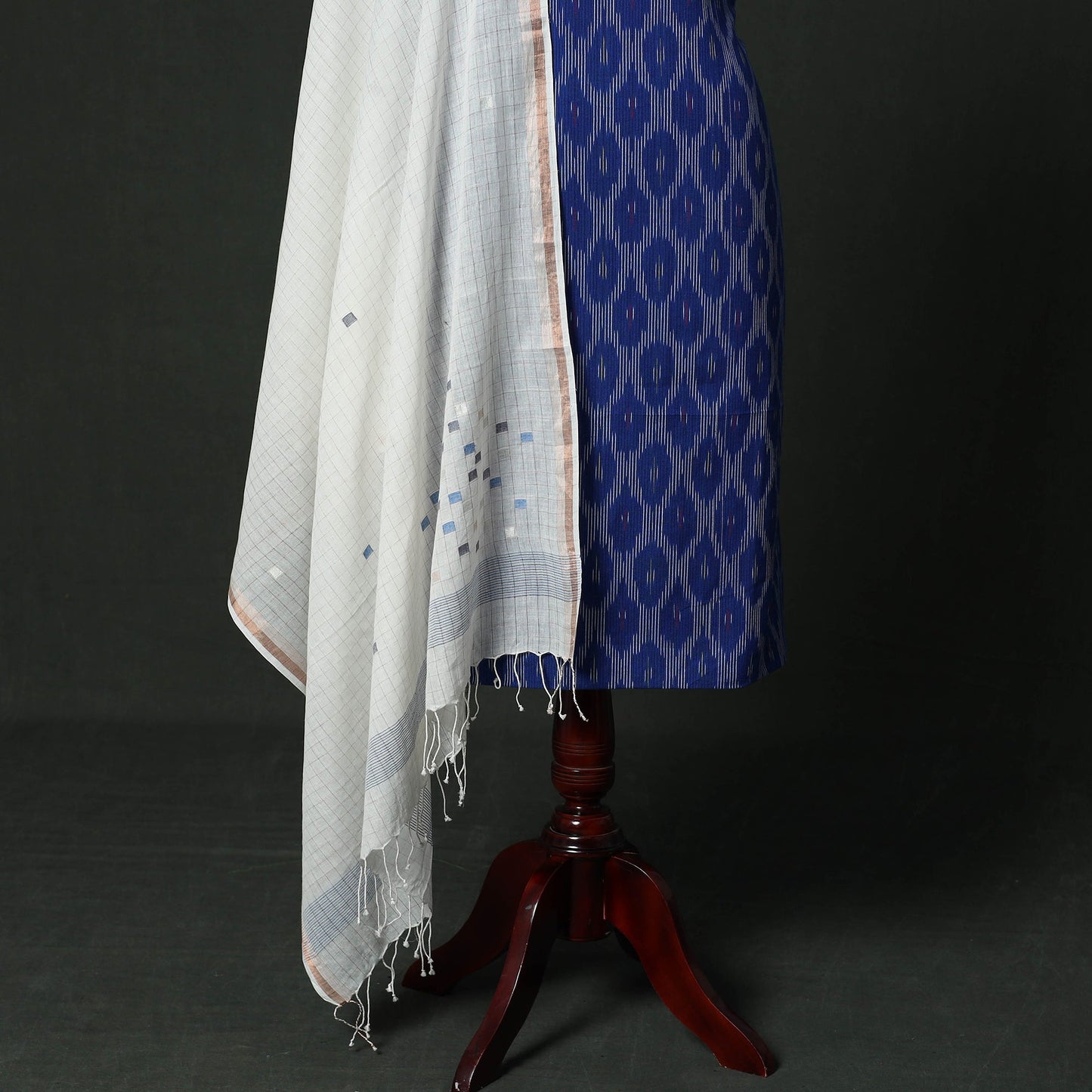 Pochampally ikat cotton 2pc unstitched dress material