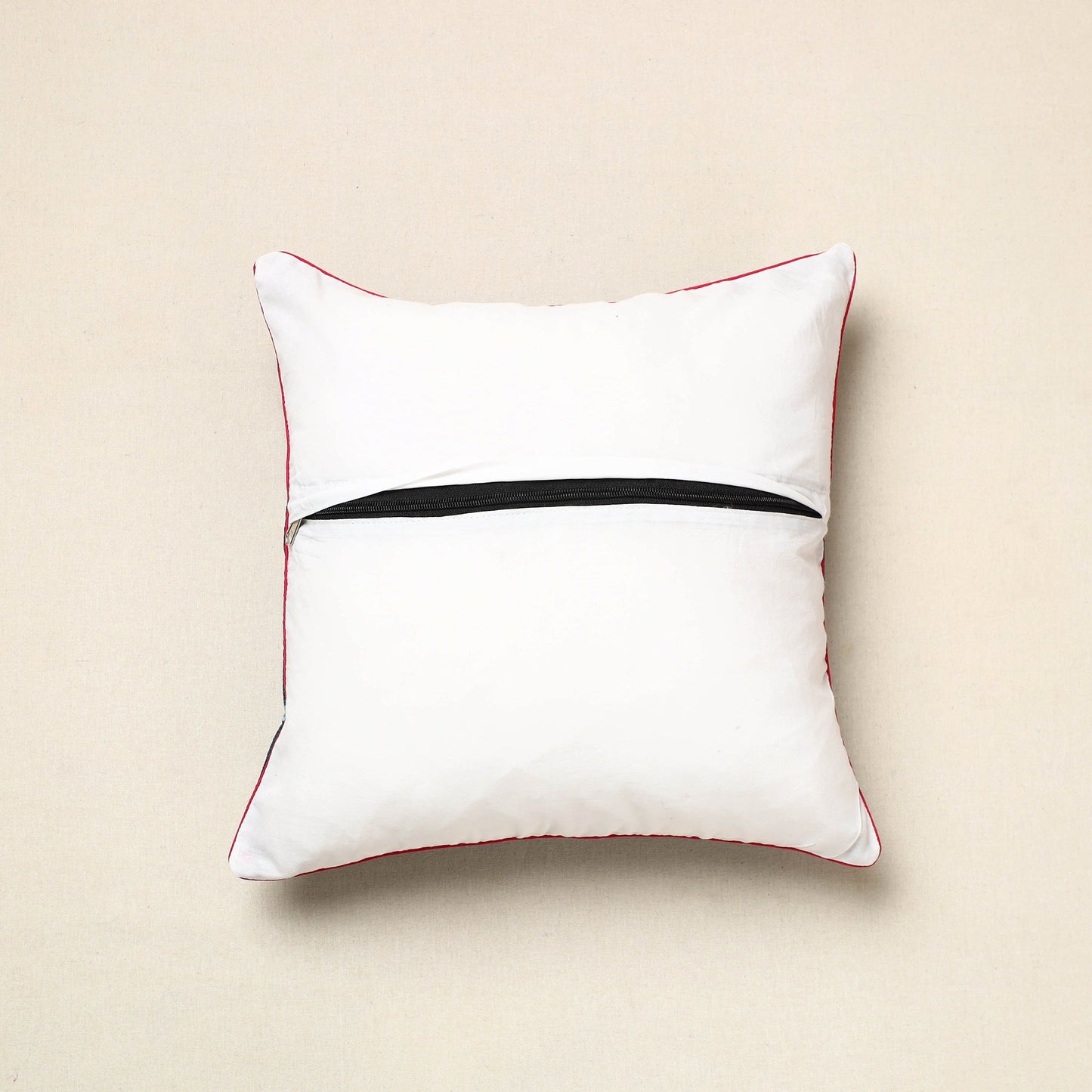 Blue Pochampally Ikat Cotton Cushion Cover (16 x 16 in) 14