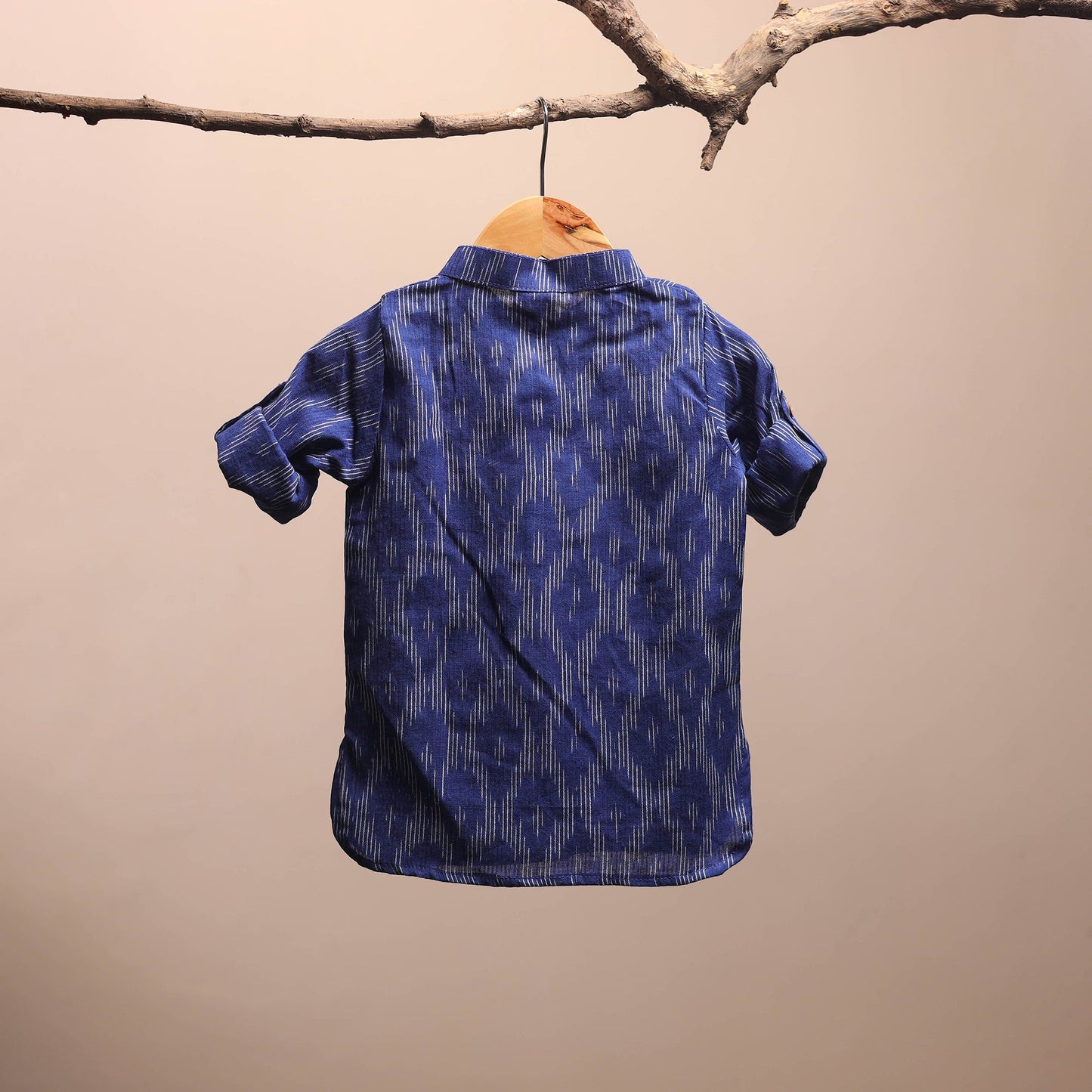 Blue - pochampally ikat cotton kids kurta (6-12 months) 06