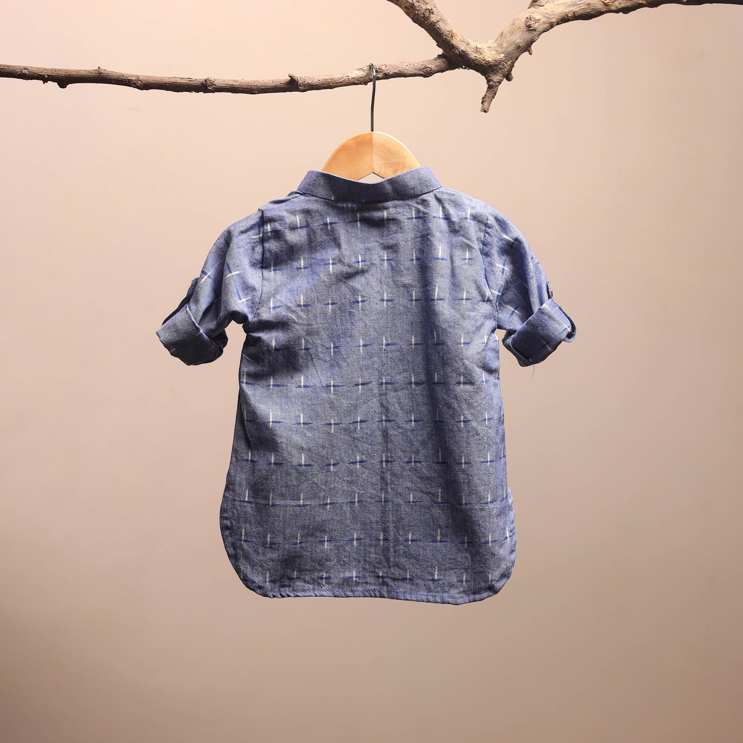 Blue - pochampally ikat cotton kids kurta (6-12 months) 35