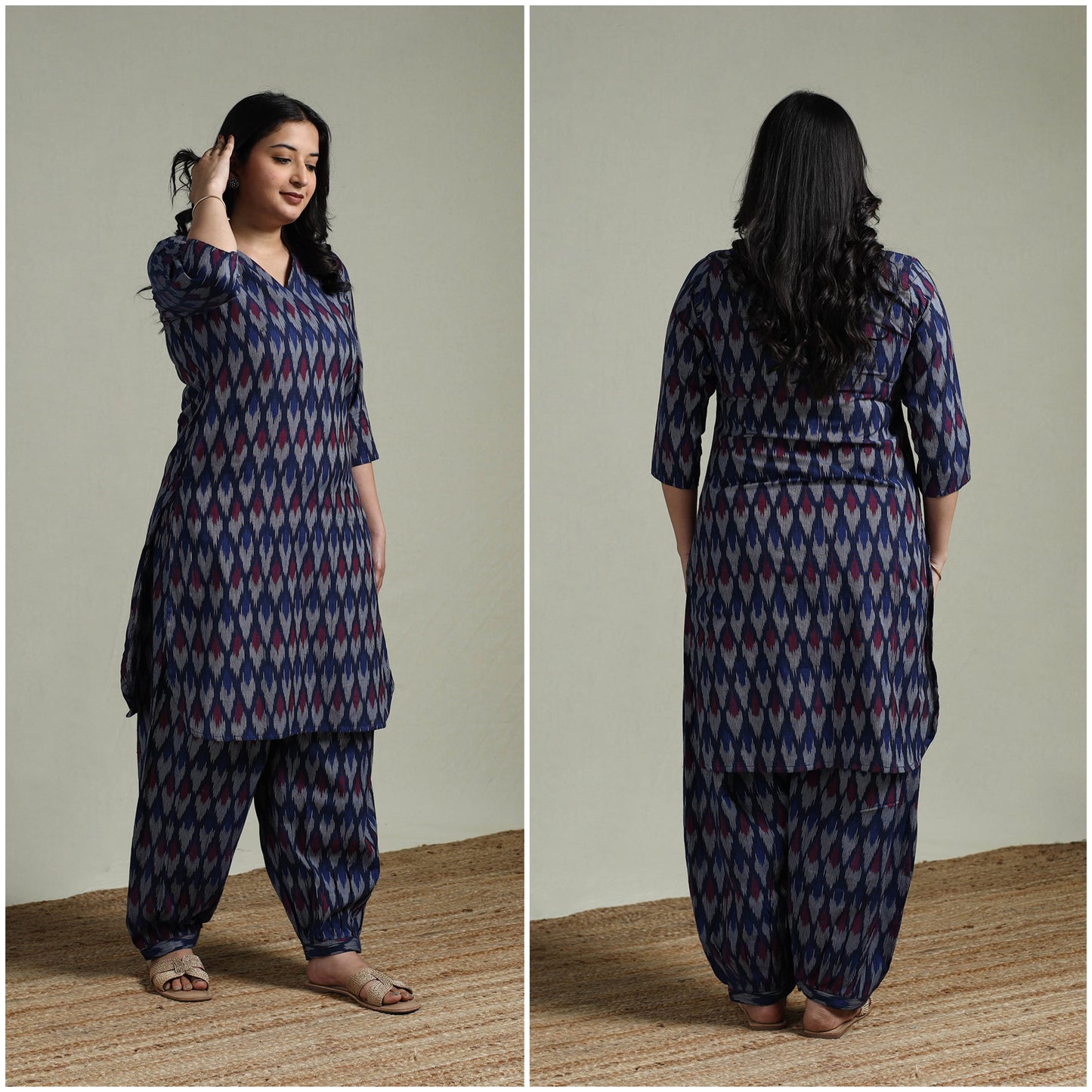 Pochampally ikat cotton co-ord set for women 11