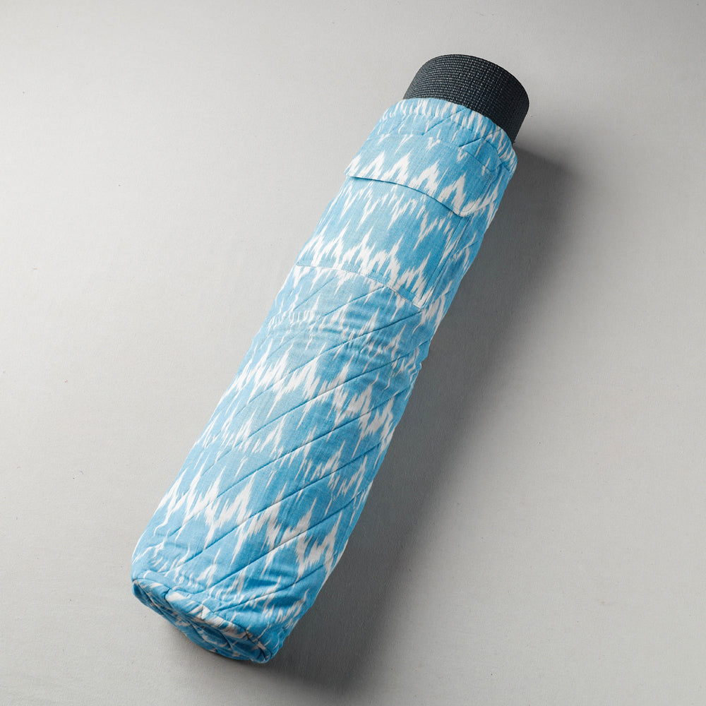 Blue Pochampally Ikat Cotton Quilted Yoga Mat Bag