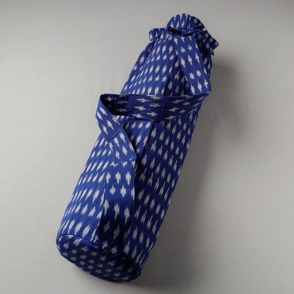 Blue Pochampally Ikat Cotton Yoga Mat Bag