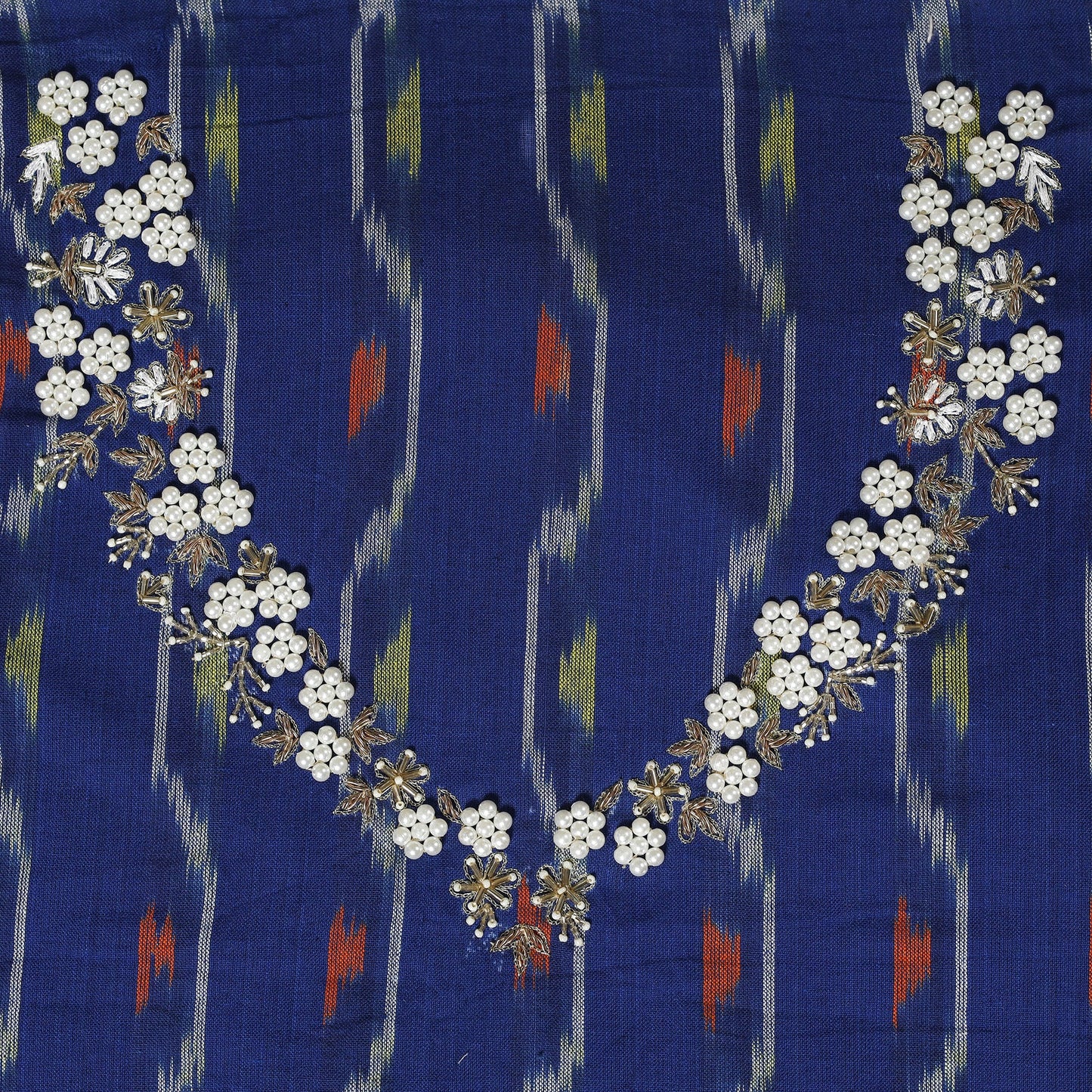 Pochampally Ikat Hand Embroidery Cotton Blouse Piece