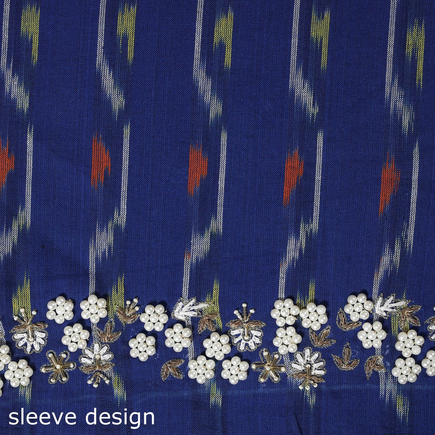 Pochampally Ikat Hand Embroidery Cotton Blouse Piece