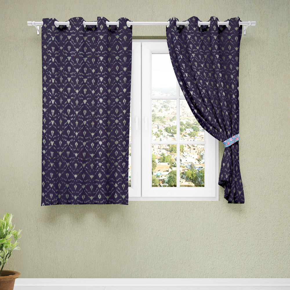 Pochampally Ikat Pure Cotton Fabric Window Curtain