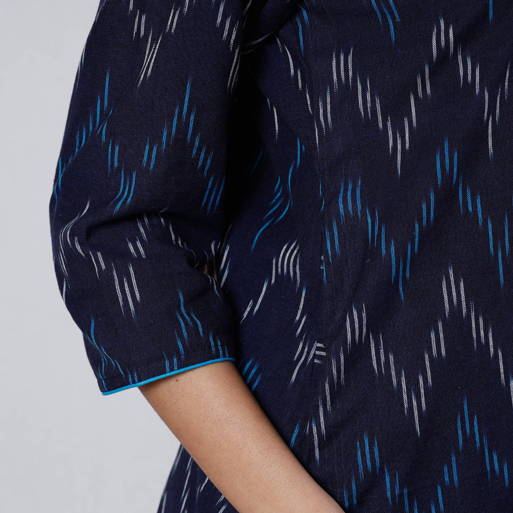 Pochampally Ikat Weave Cotton Long Straight Kurta